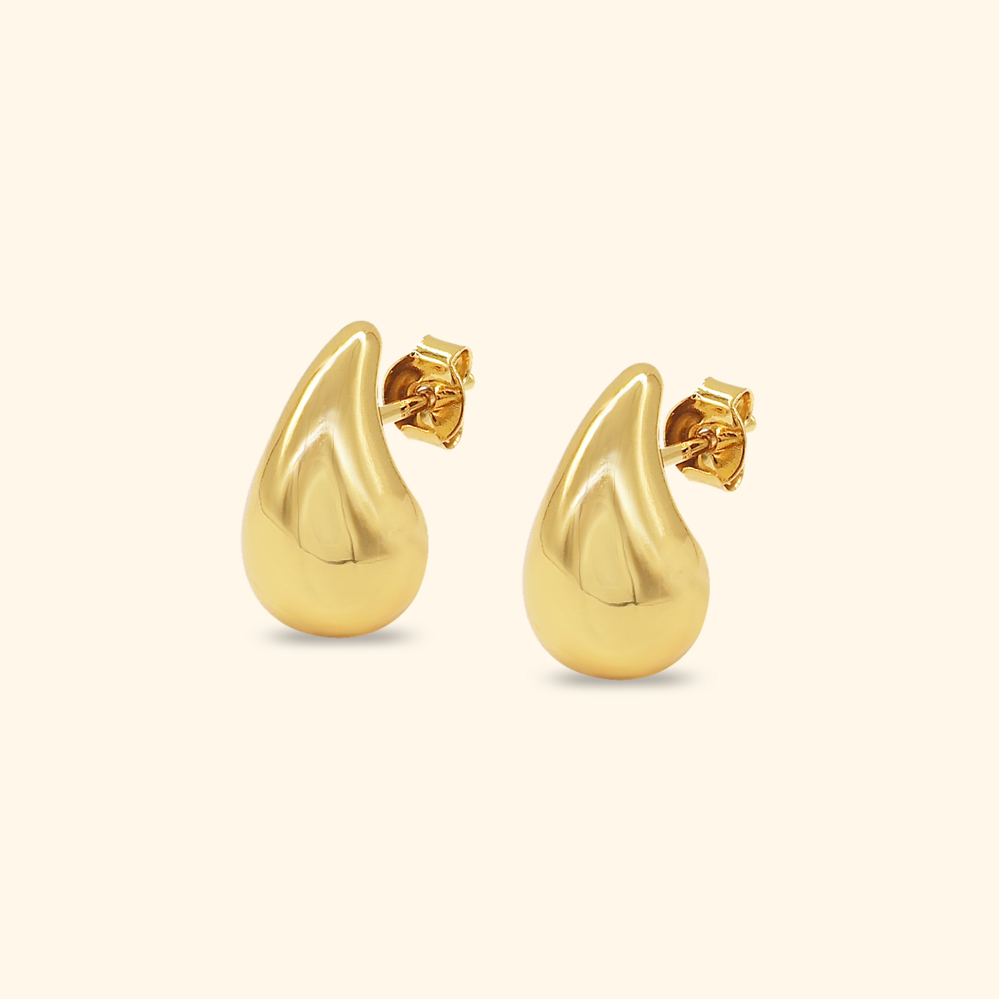 Water Droplet Stud Earrings Size M