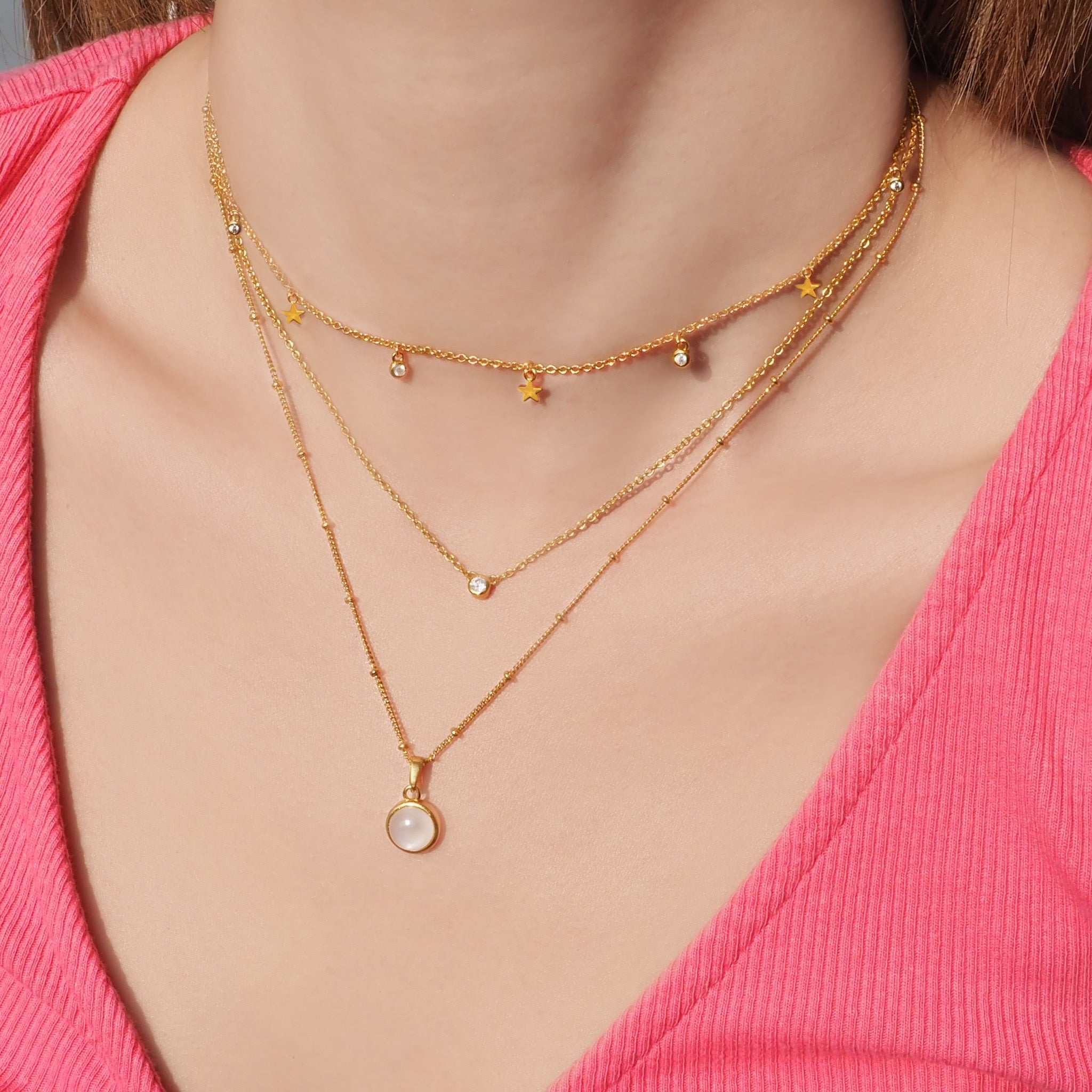 Mini Crystal Bezel Necklace