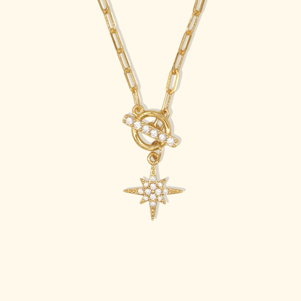 Chain Lock Crystal Starburst Necklace