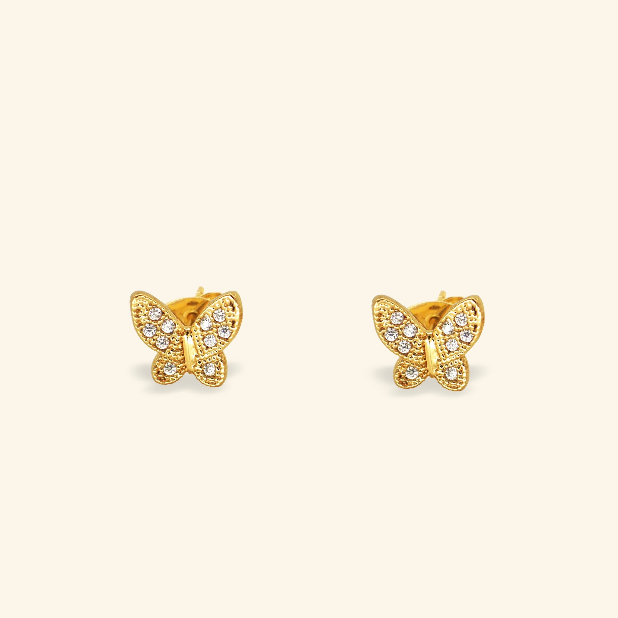Full Crystal Butterfly Stud Earrings