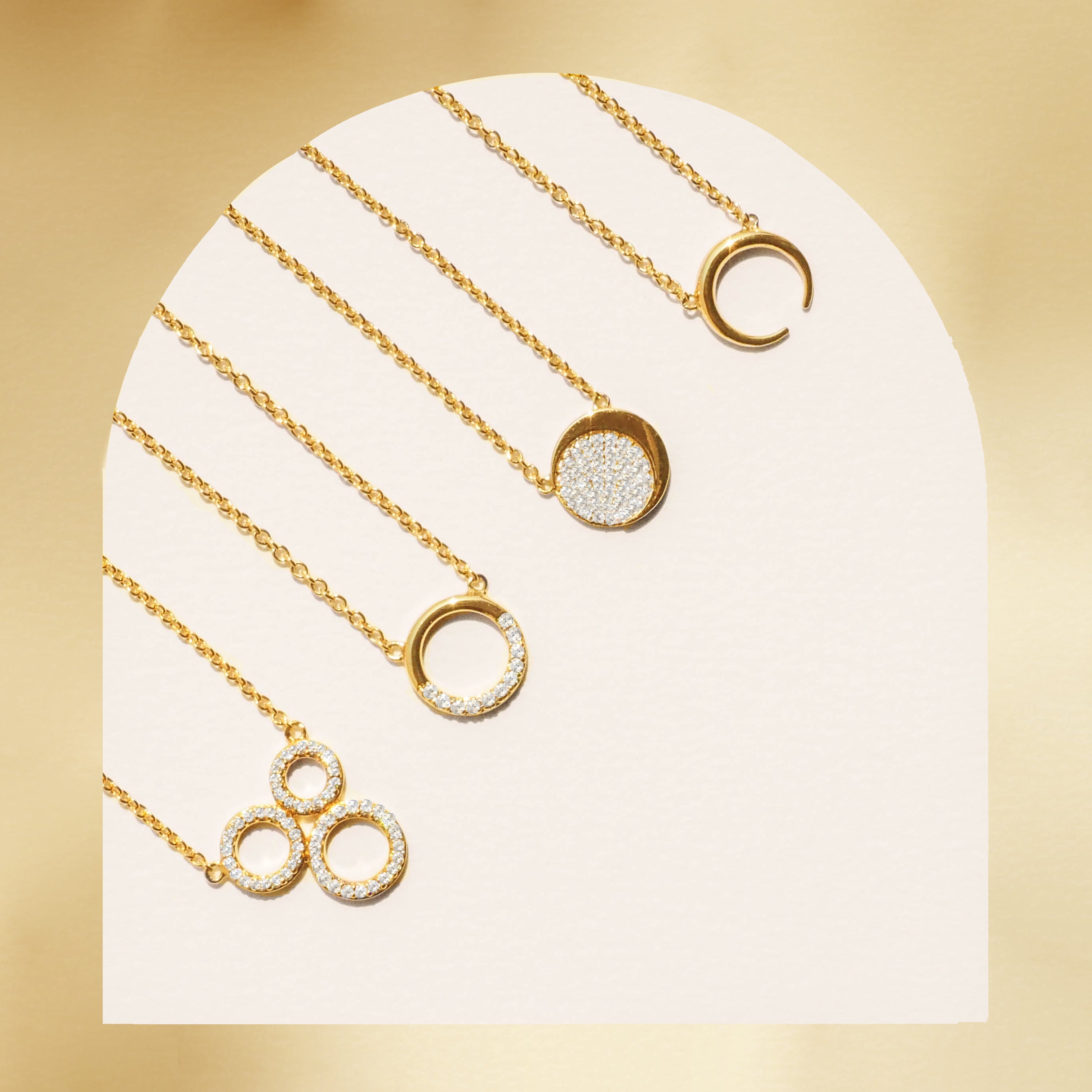 Triple Crystal Circle Necklace