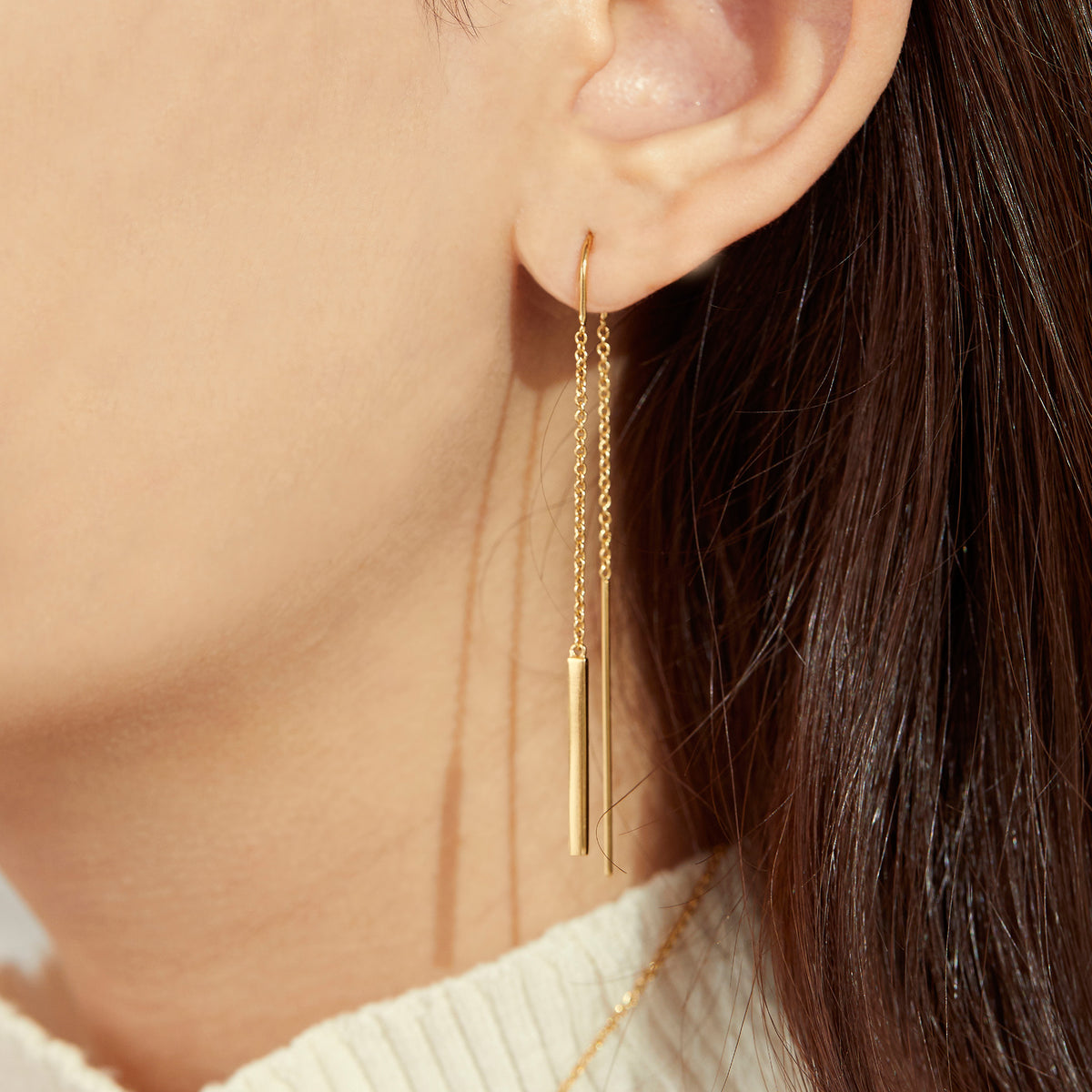 Threader hot sale bar earrings