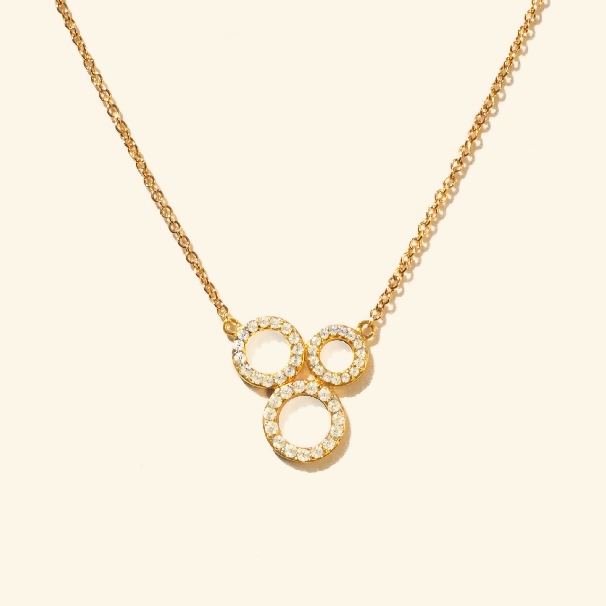 Triple Crystal Circle Necklace