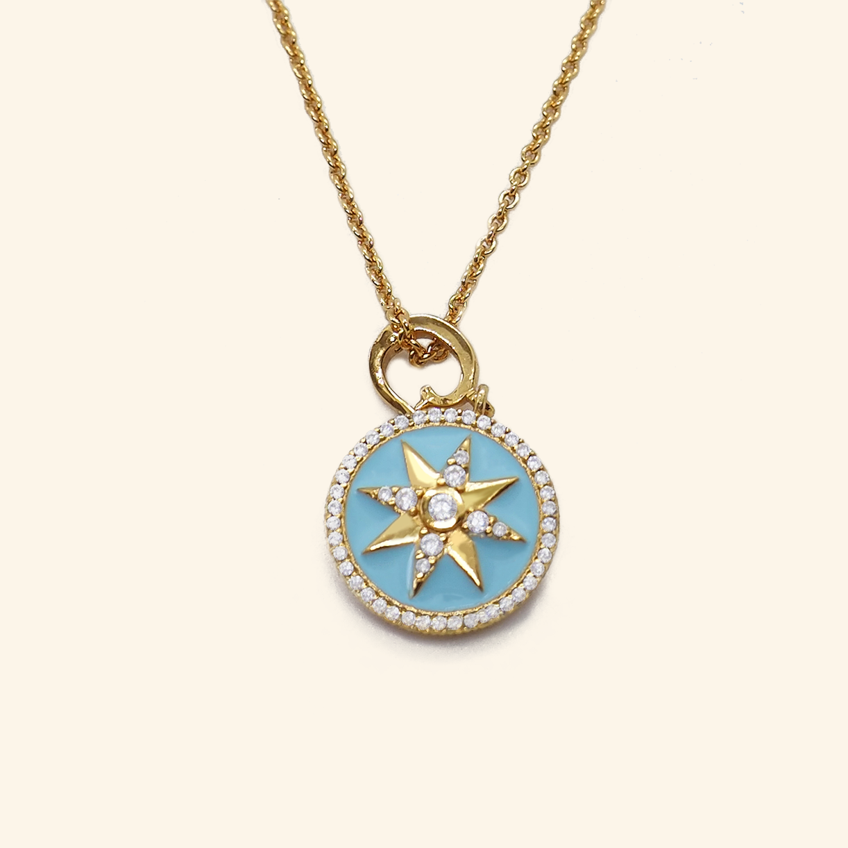 Blue North star necklace