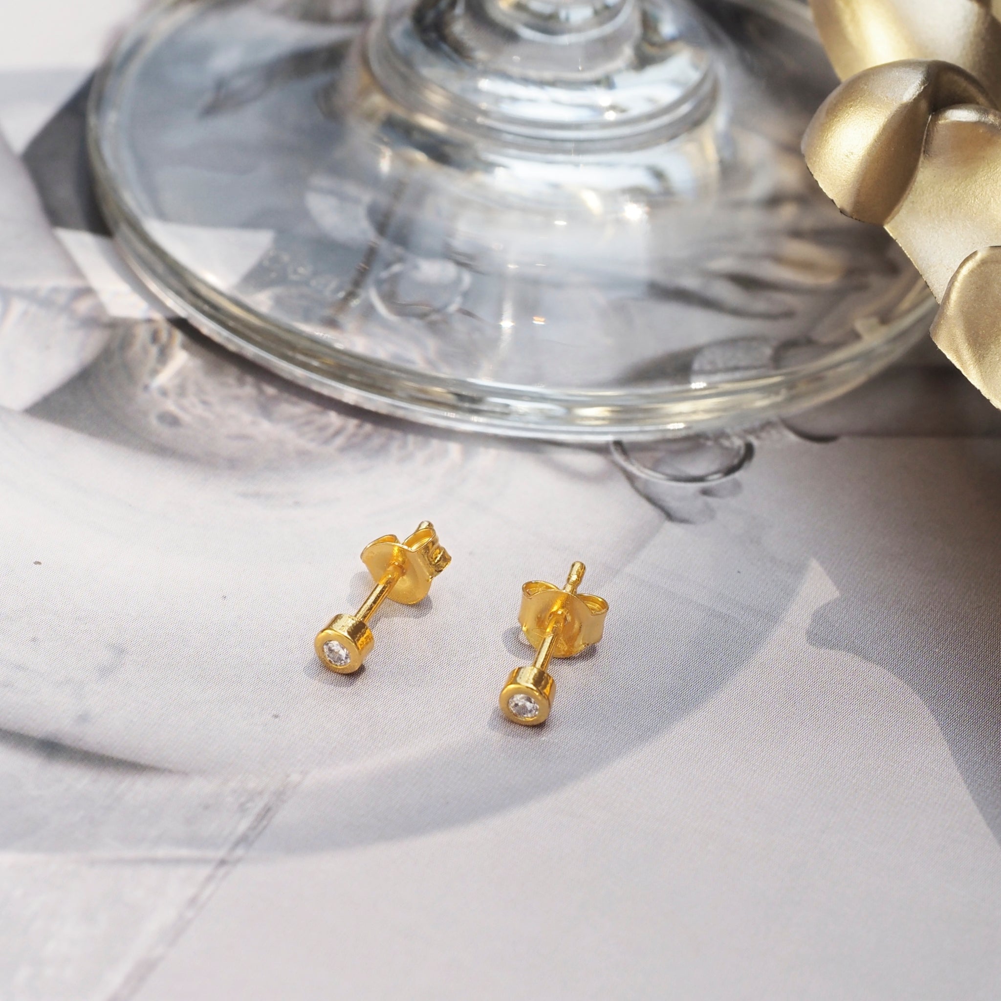 Mini Crystal 3 mm  Stud Earrings
