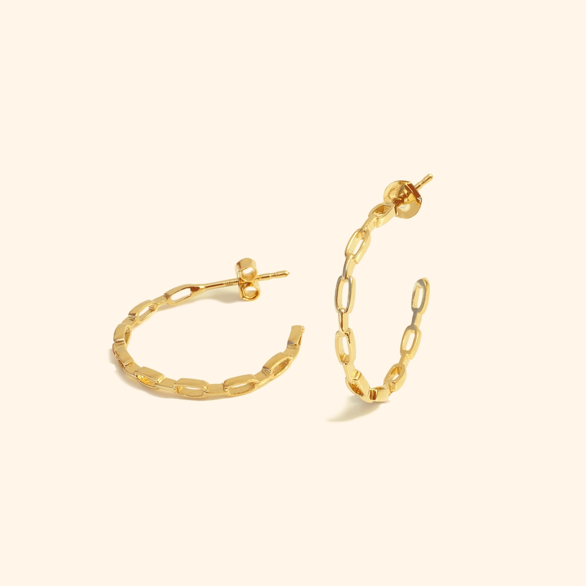 Slim Chain Link Hoop Earrings