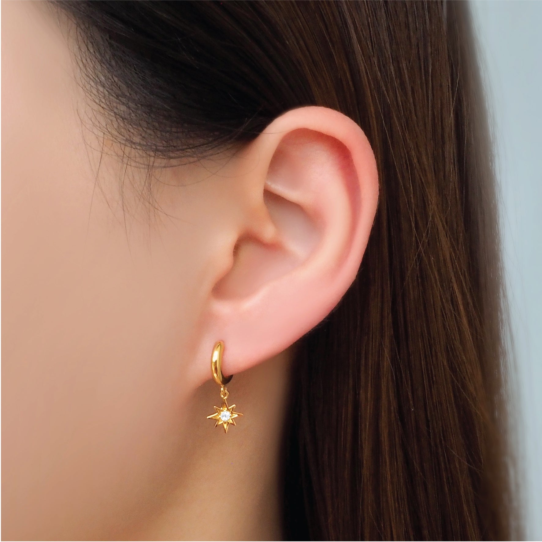 Mini Starburst Huggie Hoop Earrings