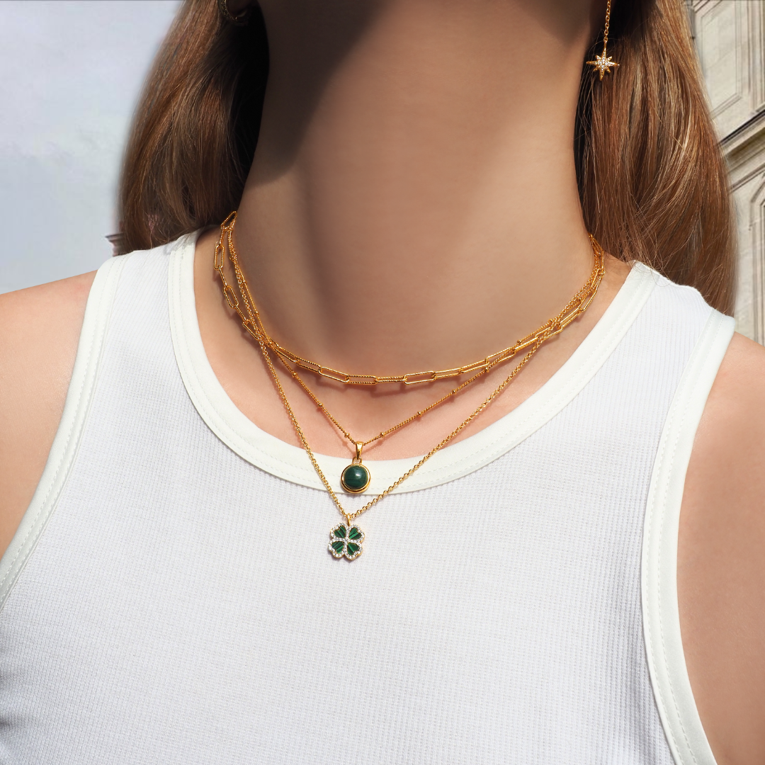 Lucky Emerald Clover Necklace