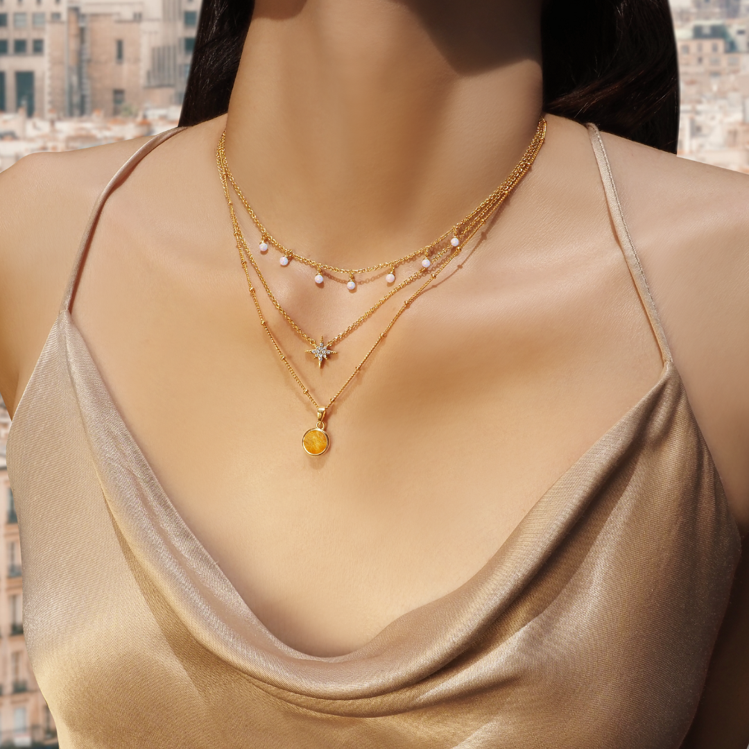 Golden Hour Natural Stone Necklace