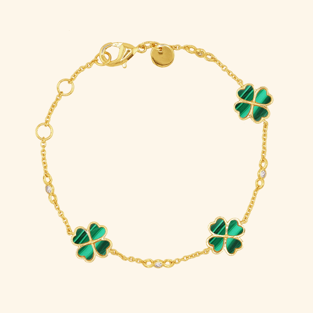 Lucky Emerald Clover Bracelet