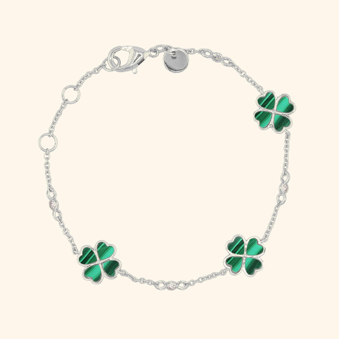 S925 Lucky Emerald Clover Bracelet