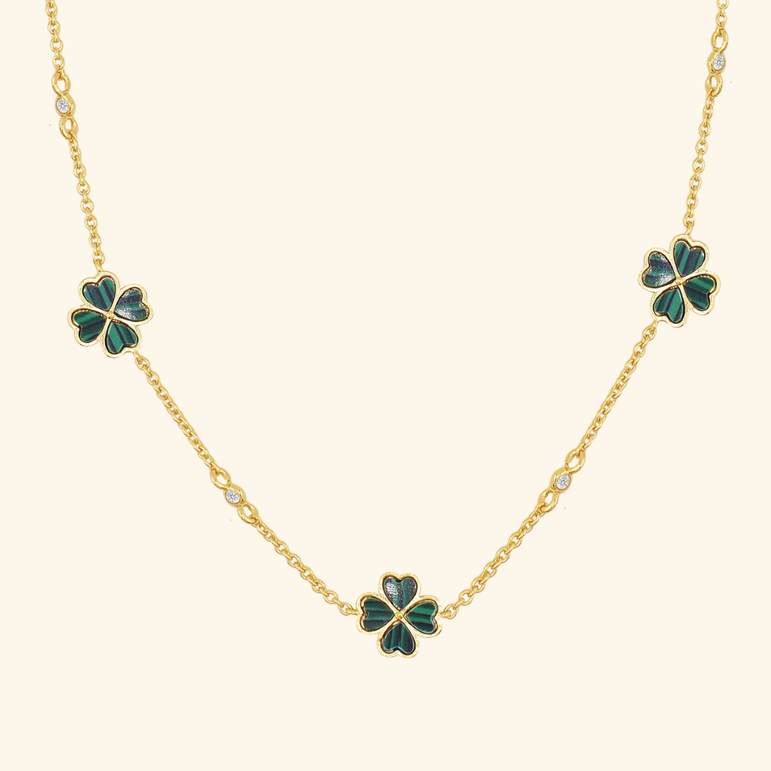 Lucky Emerald Clover Choker