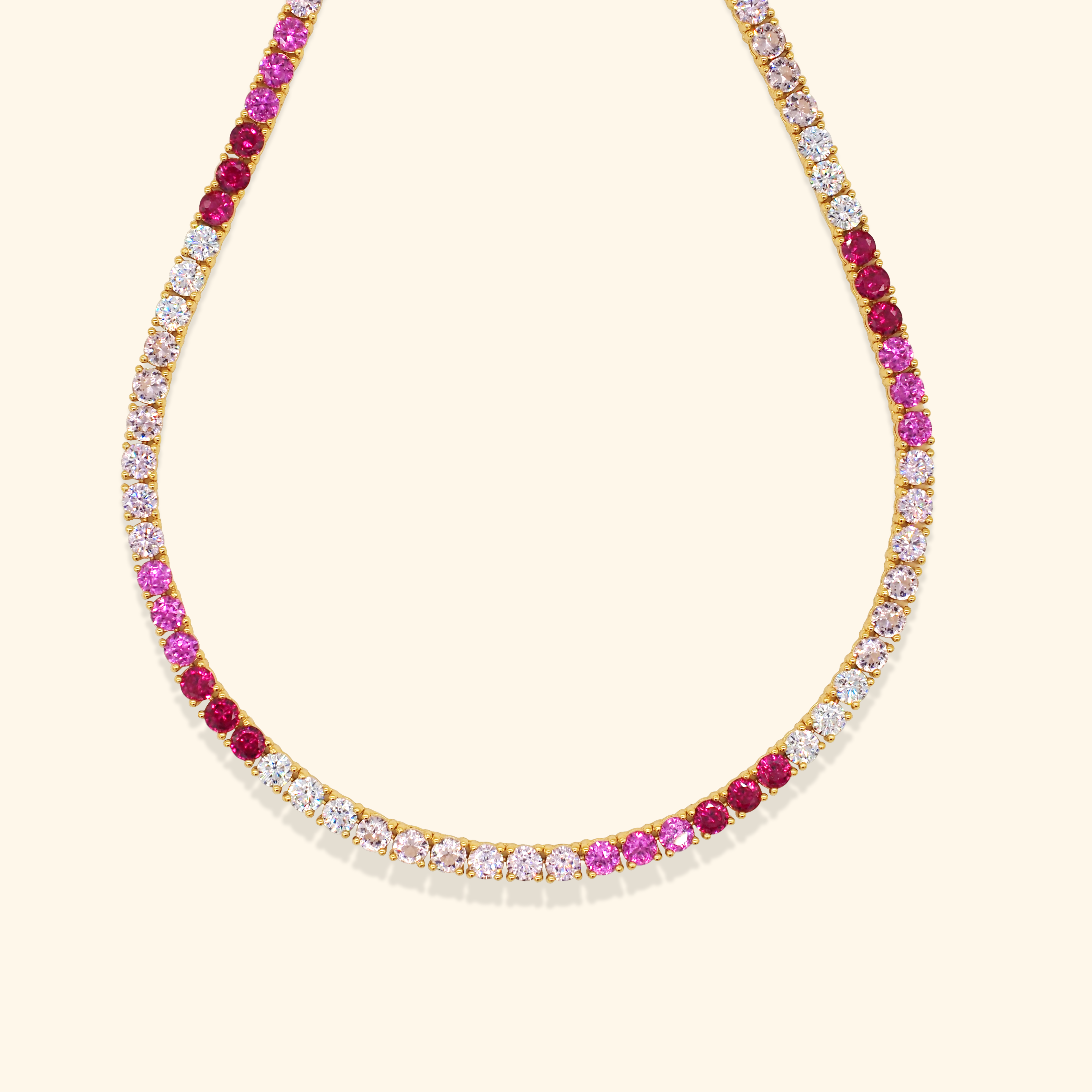 Crystal  Royal Pink Ombre Choker