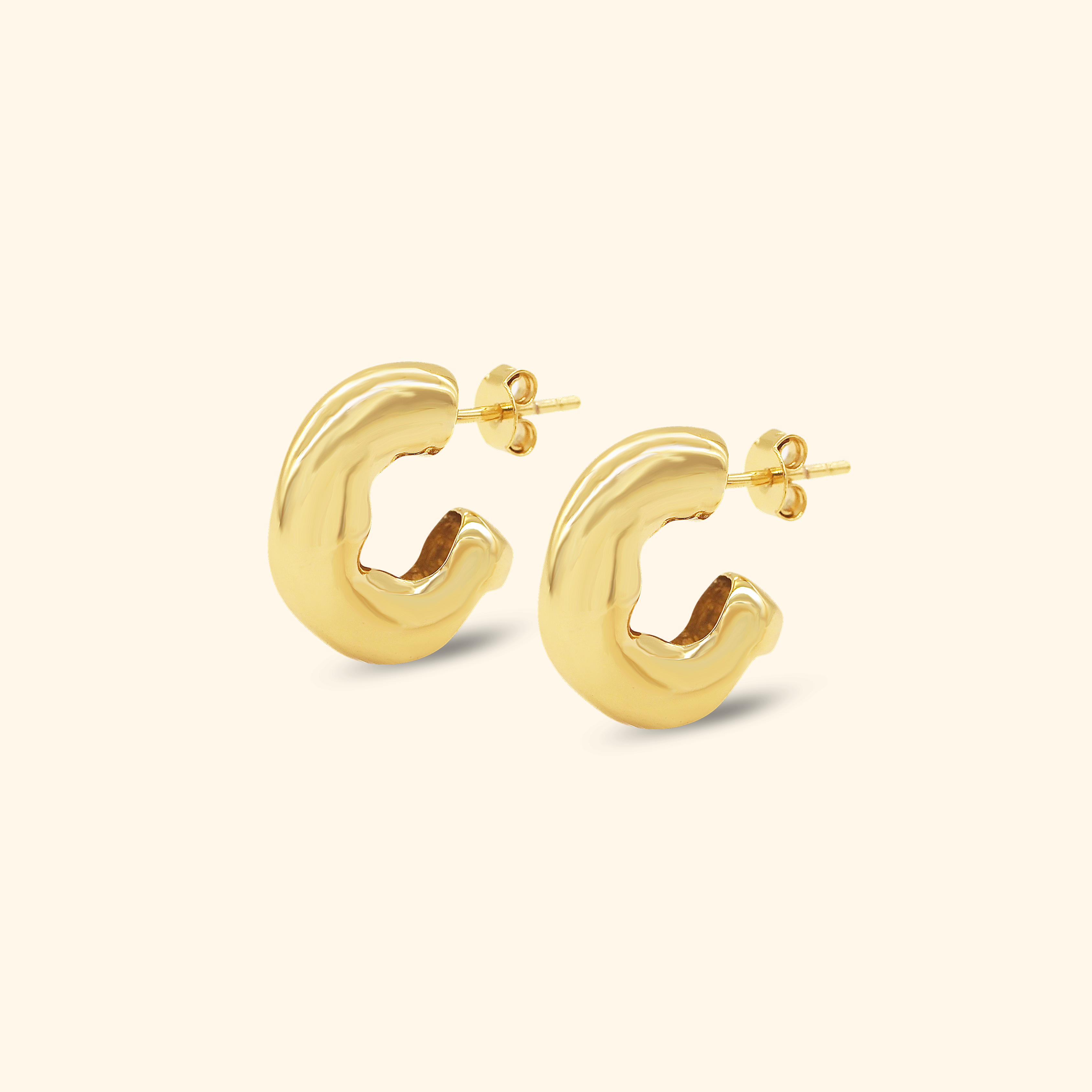 C Curvy Hoop Stud Earrings