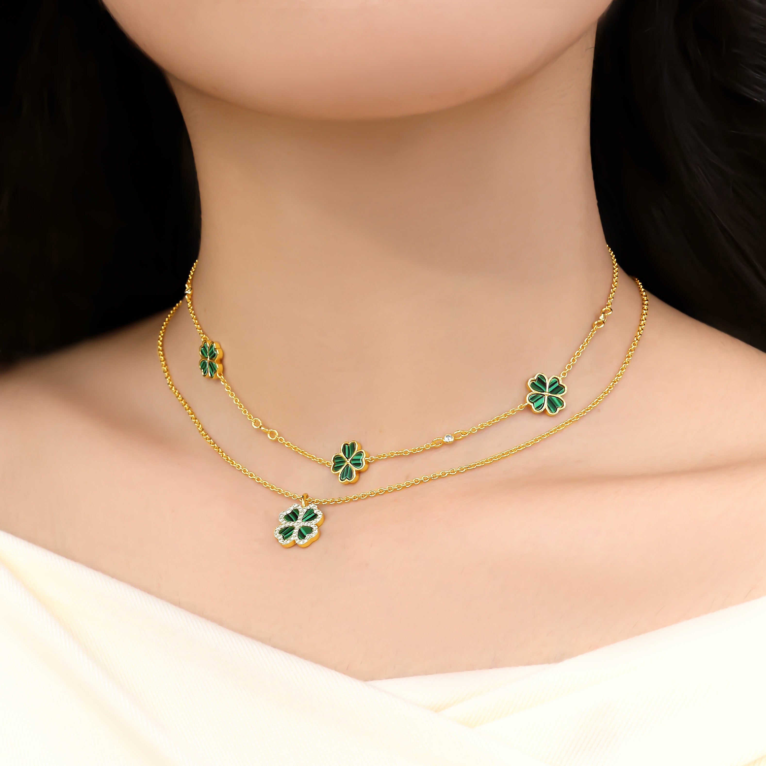 Lucky Emerald Clover Necklace