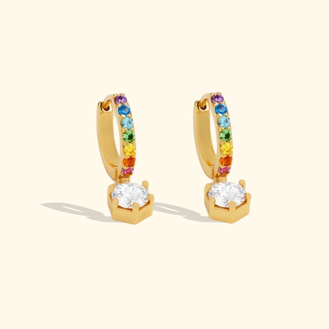 Quin Rainbow Huggie Hoop Earrings