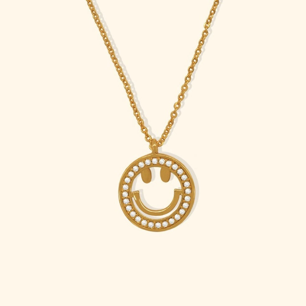 Crystal Smiley Face Necklace