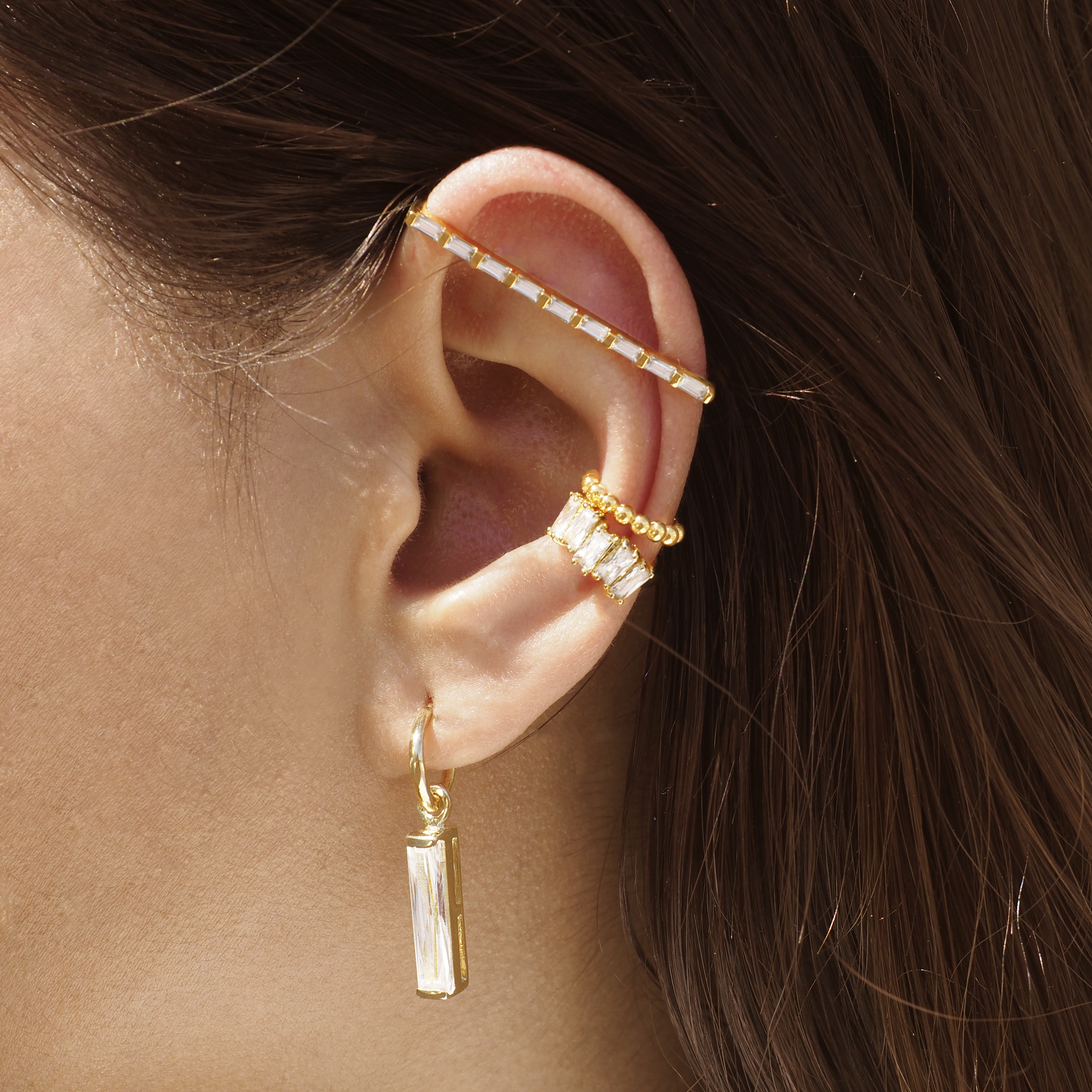 Mini Crystal Baguette Ear Cuff