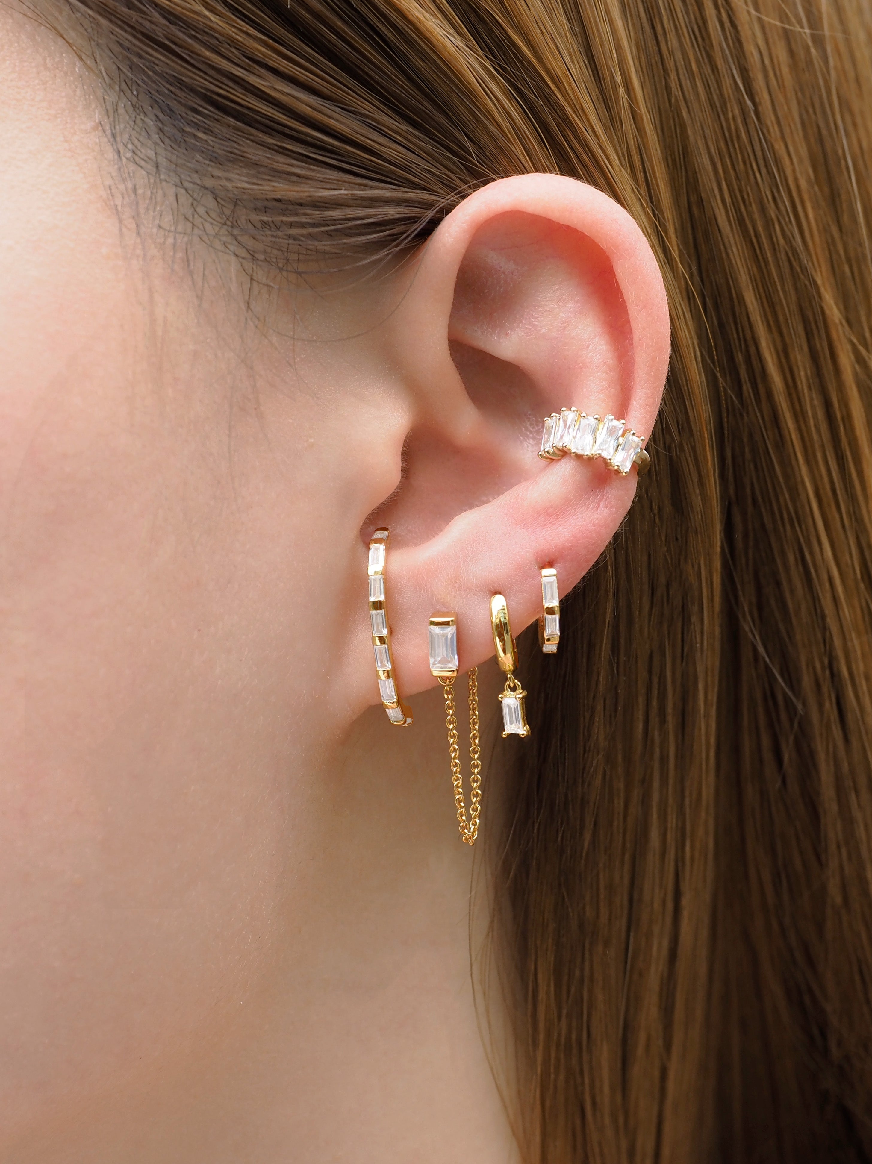 Mini Crystal Baguette Ear Cuff