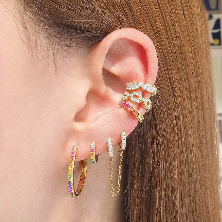 Crystal Rainbow Ear Cuff