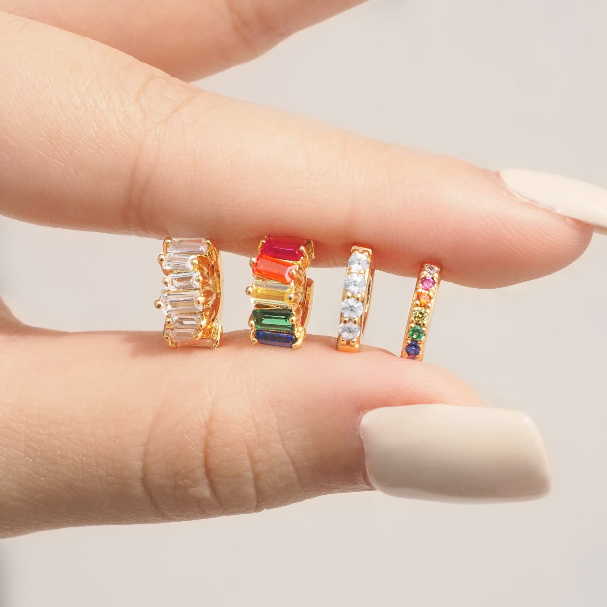 Lux Rainbow Baguette Earcuff