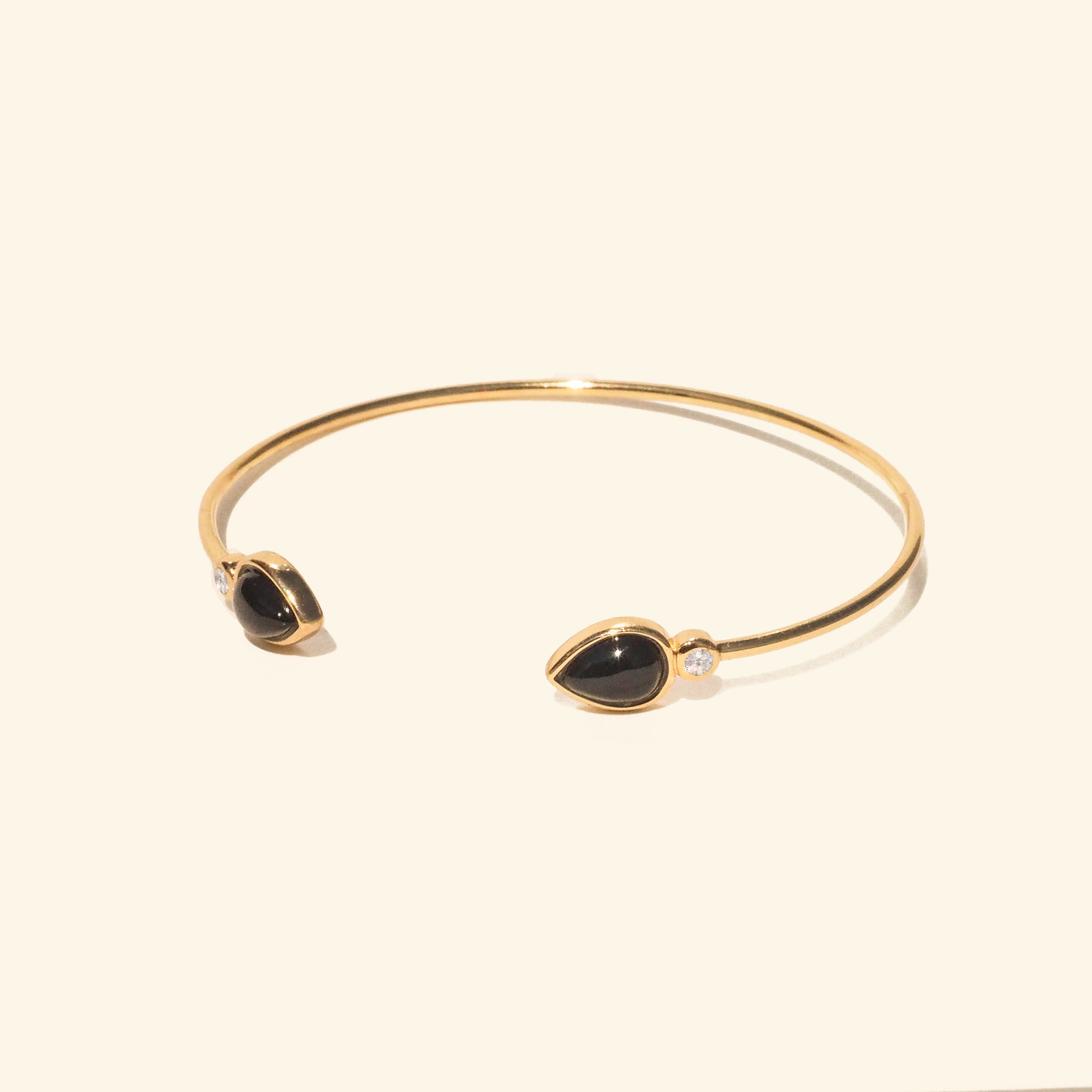 Genuine Black Onyx Stone Bangle