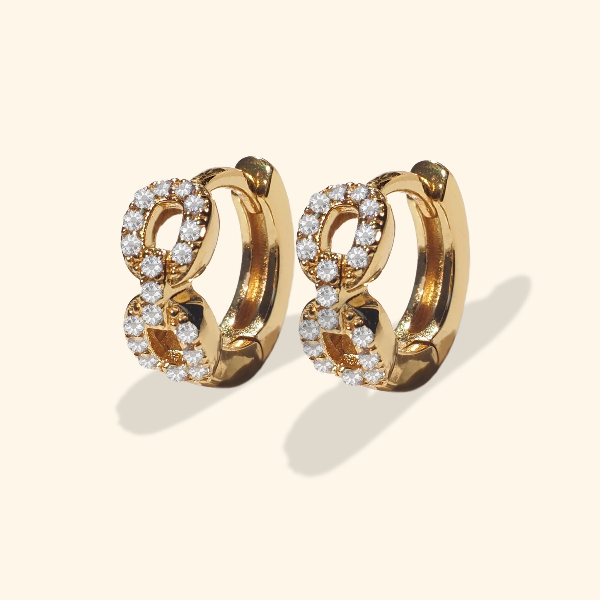 Crystal Chain Huggie Hoop Earrings