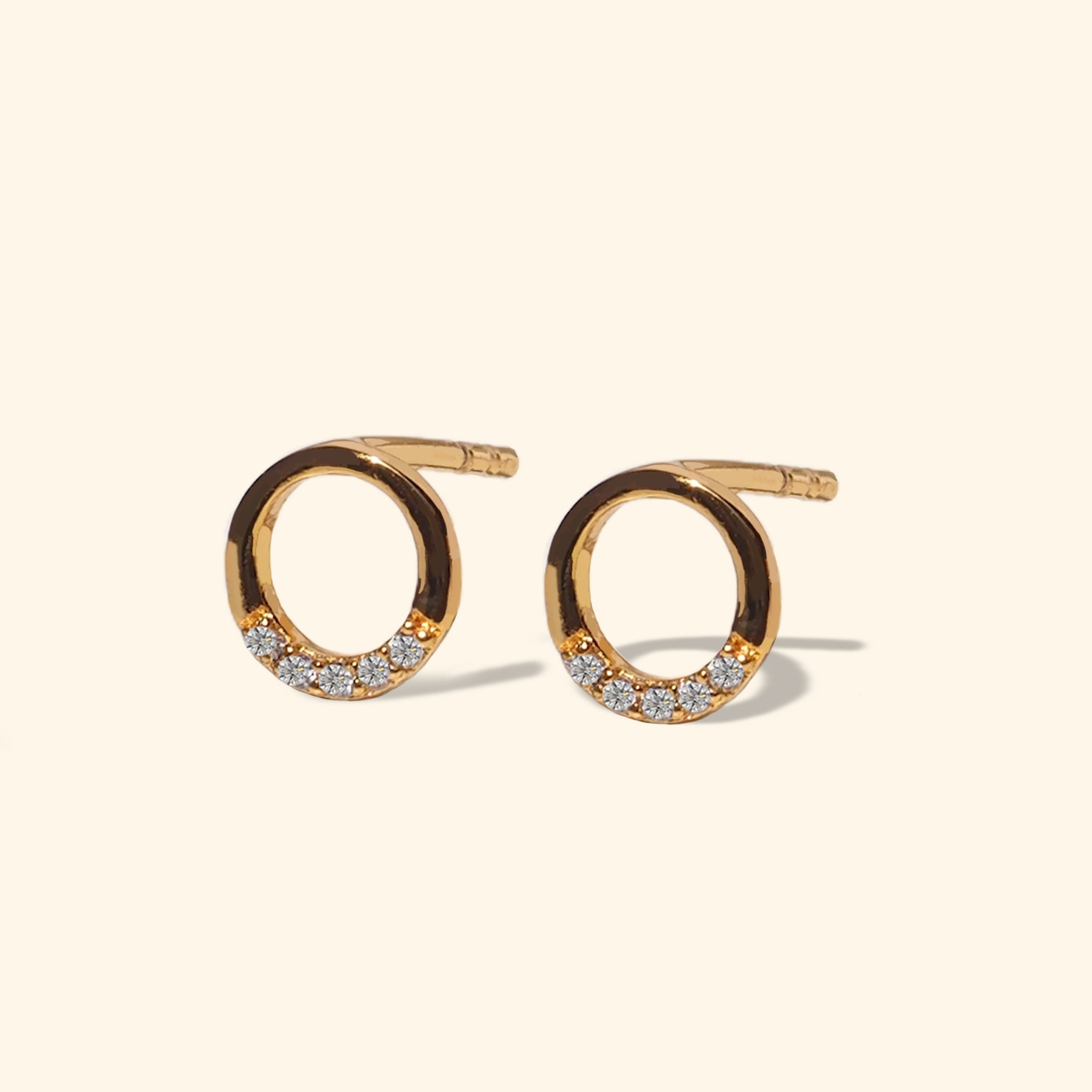 Half circle hot sale gold earrings