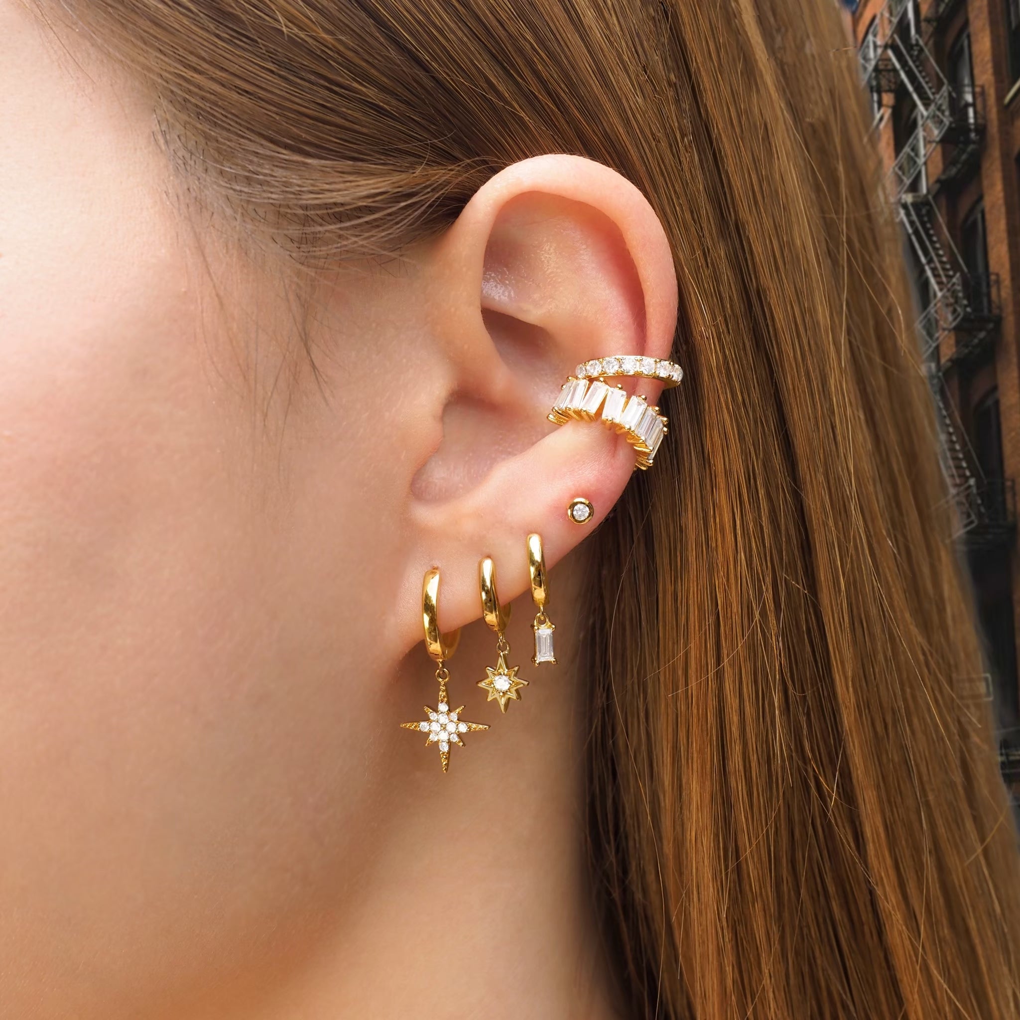 Luxurious Crystal Baguette Ear Cuff