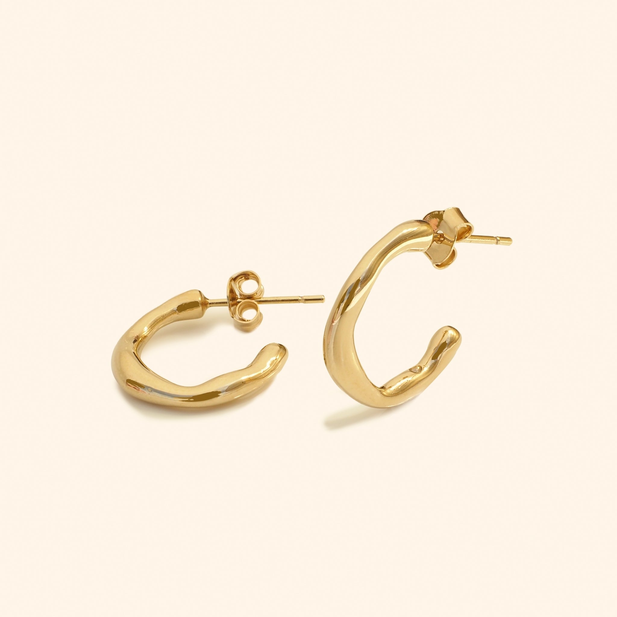 Minimal Molten Hoop Earrings