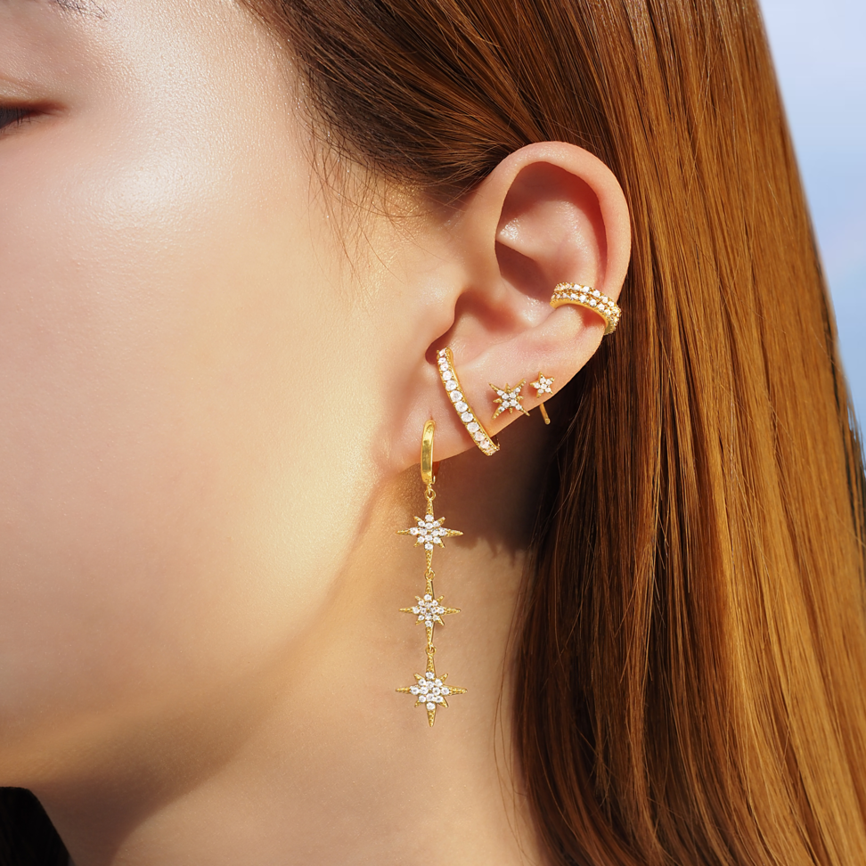 Lux Crystal Suspender Stud Earrings