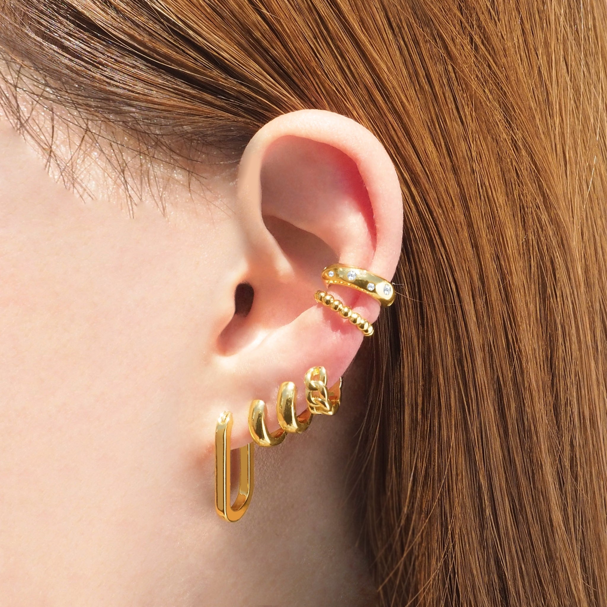 Thick Minimal Huggie Hoop Earrings