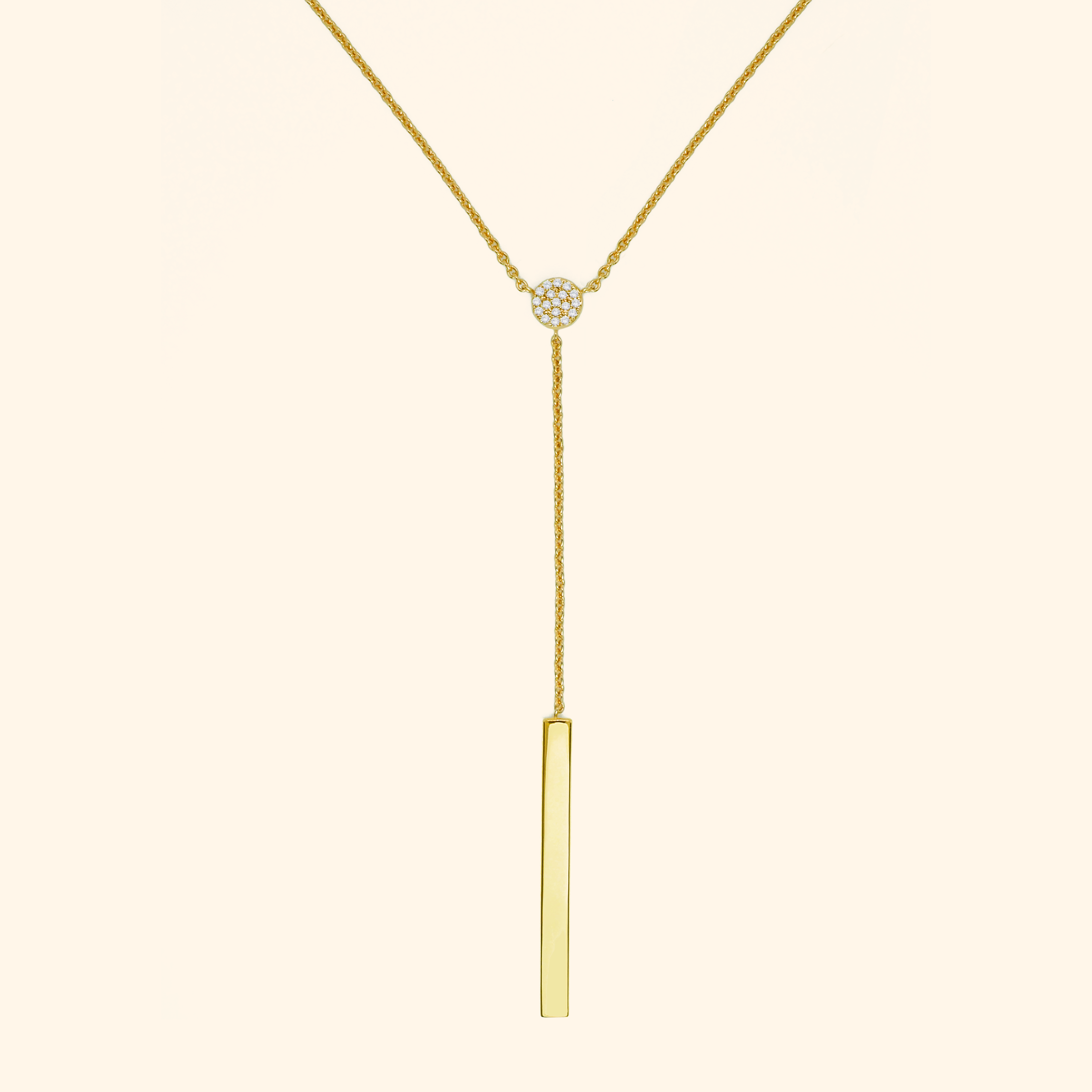 Lux Crystal Long Bar Necklace