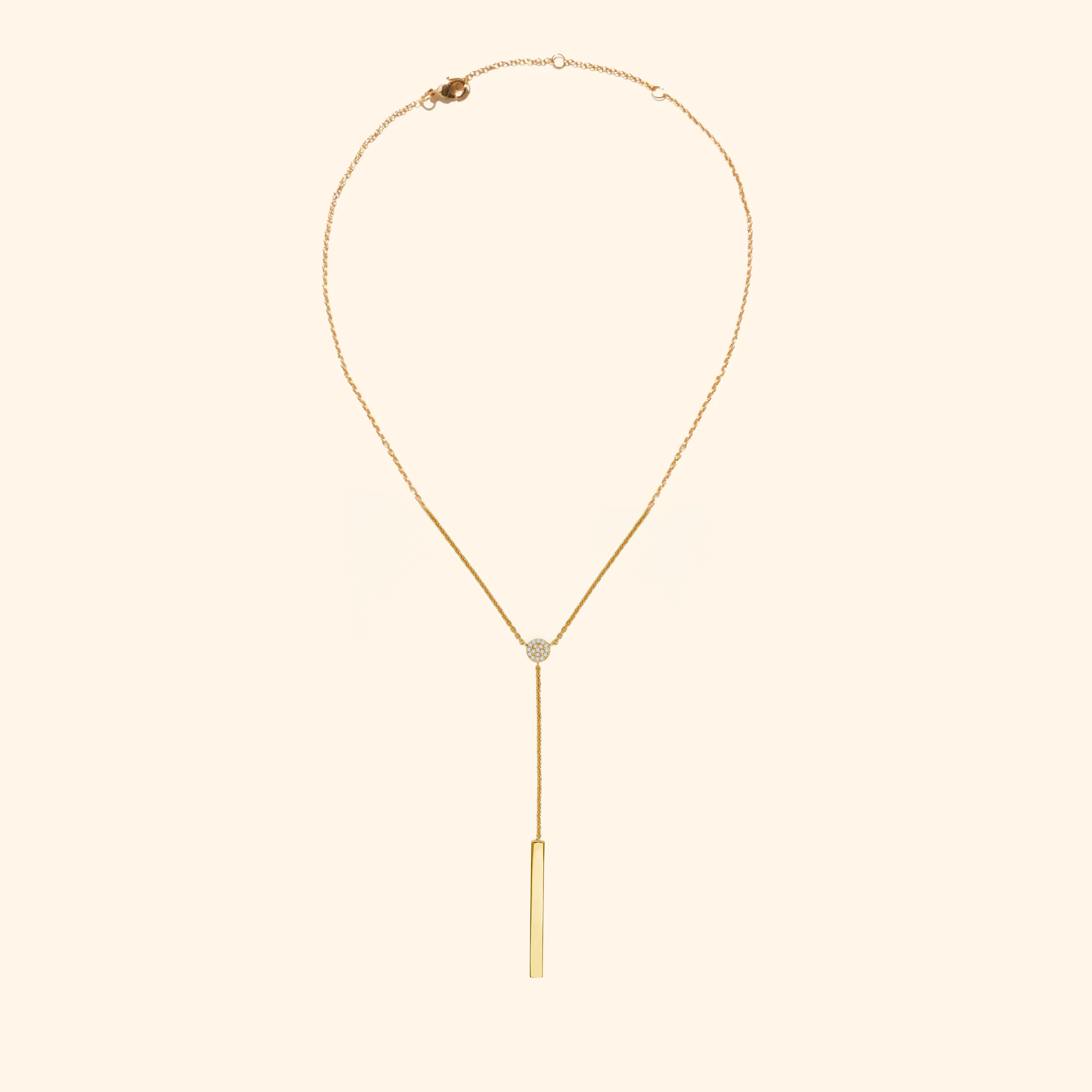 Lux Crystal Long Bar Necklace