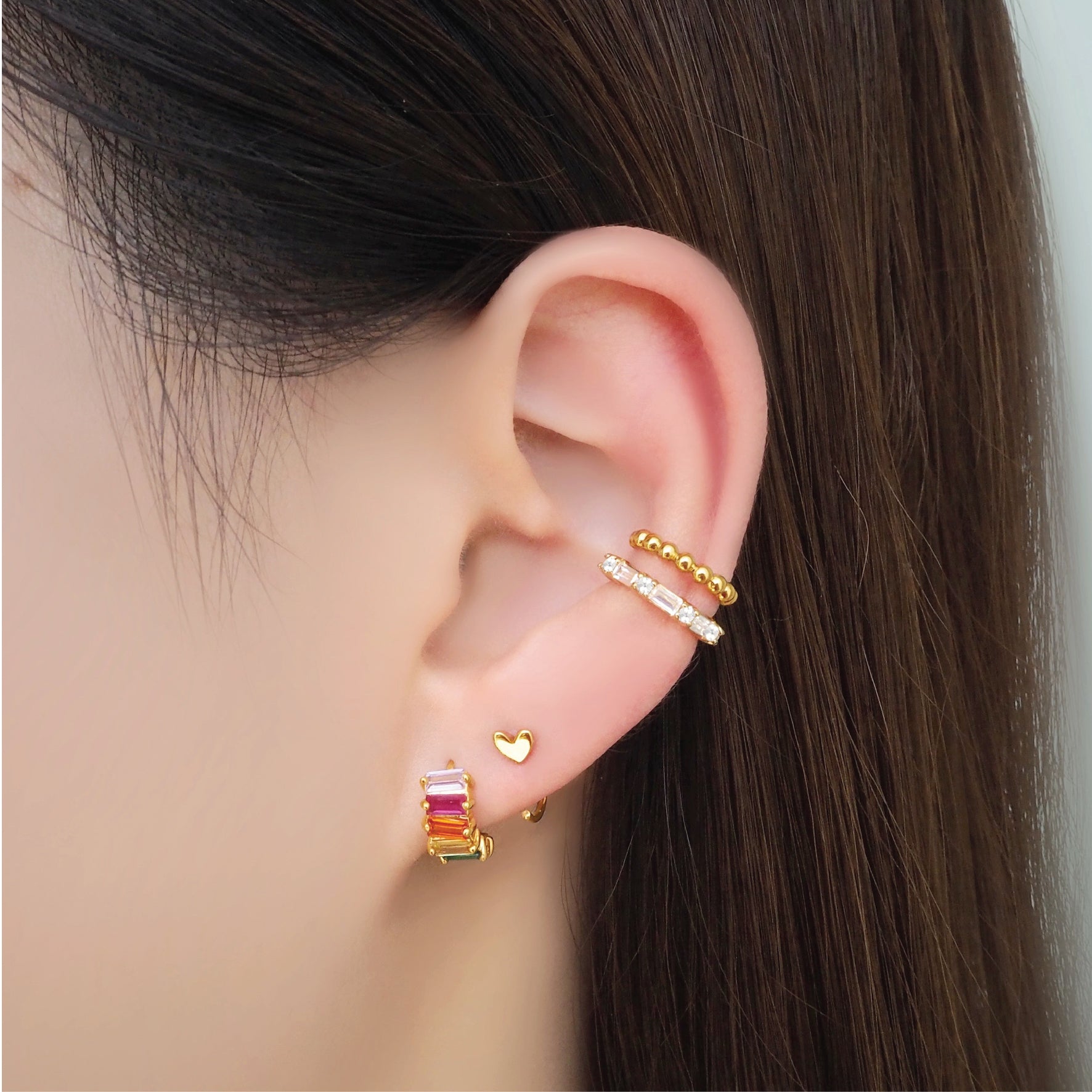 Crystal & Baguette Ear Cuff