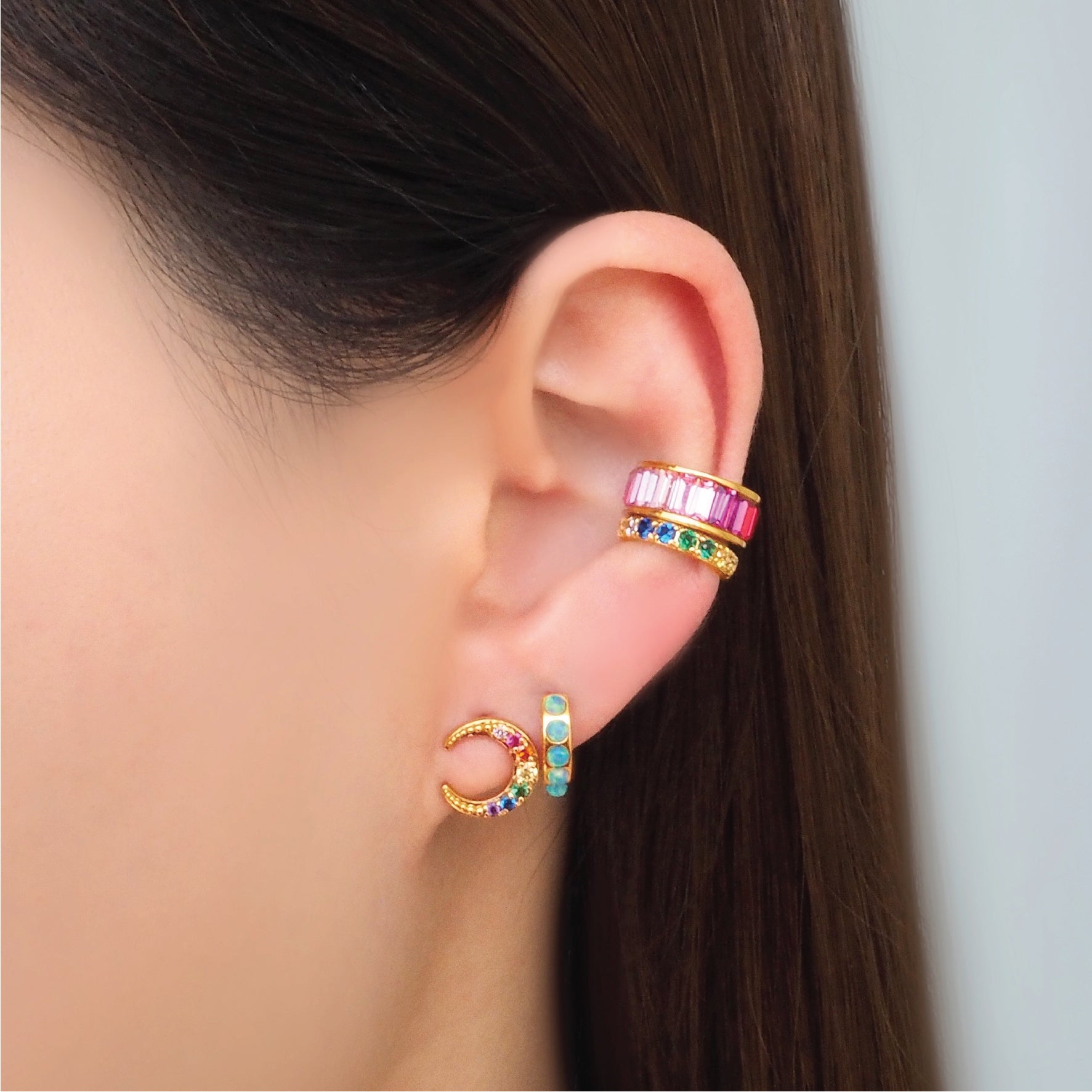 Crystal Rainbow Ear Cuff