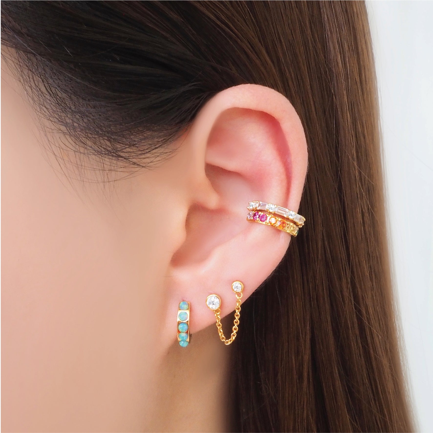 Crystal Rainbow Ear Cuff