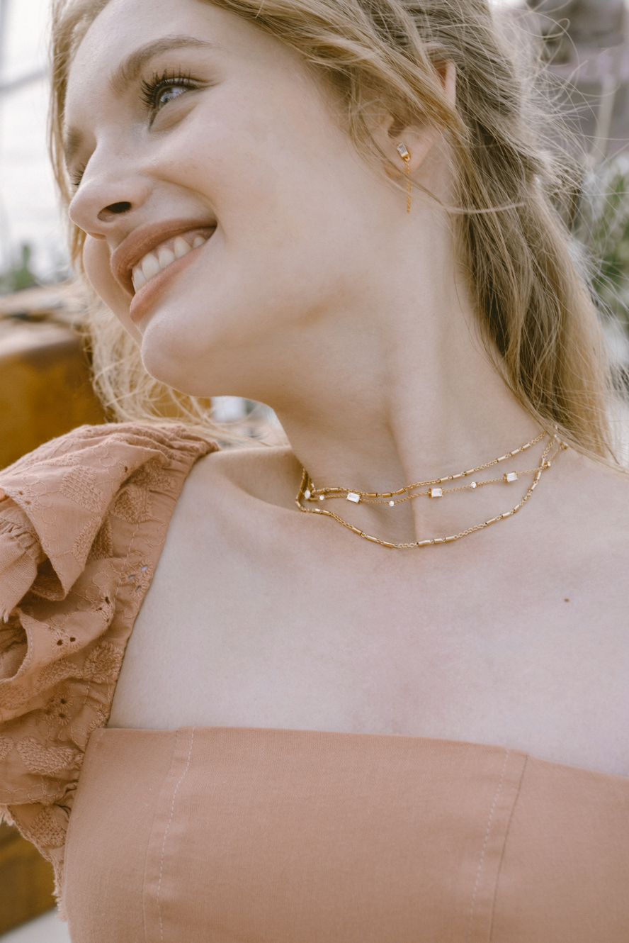 Crystal and Baguette Choker Necklace