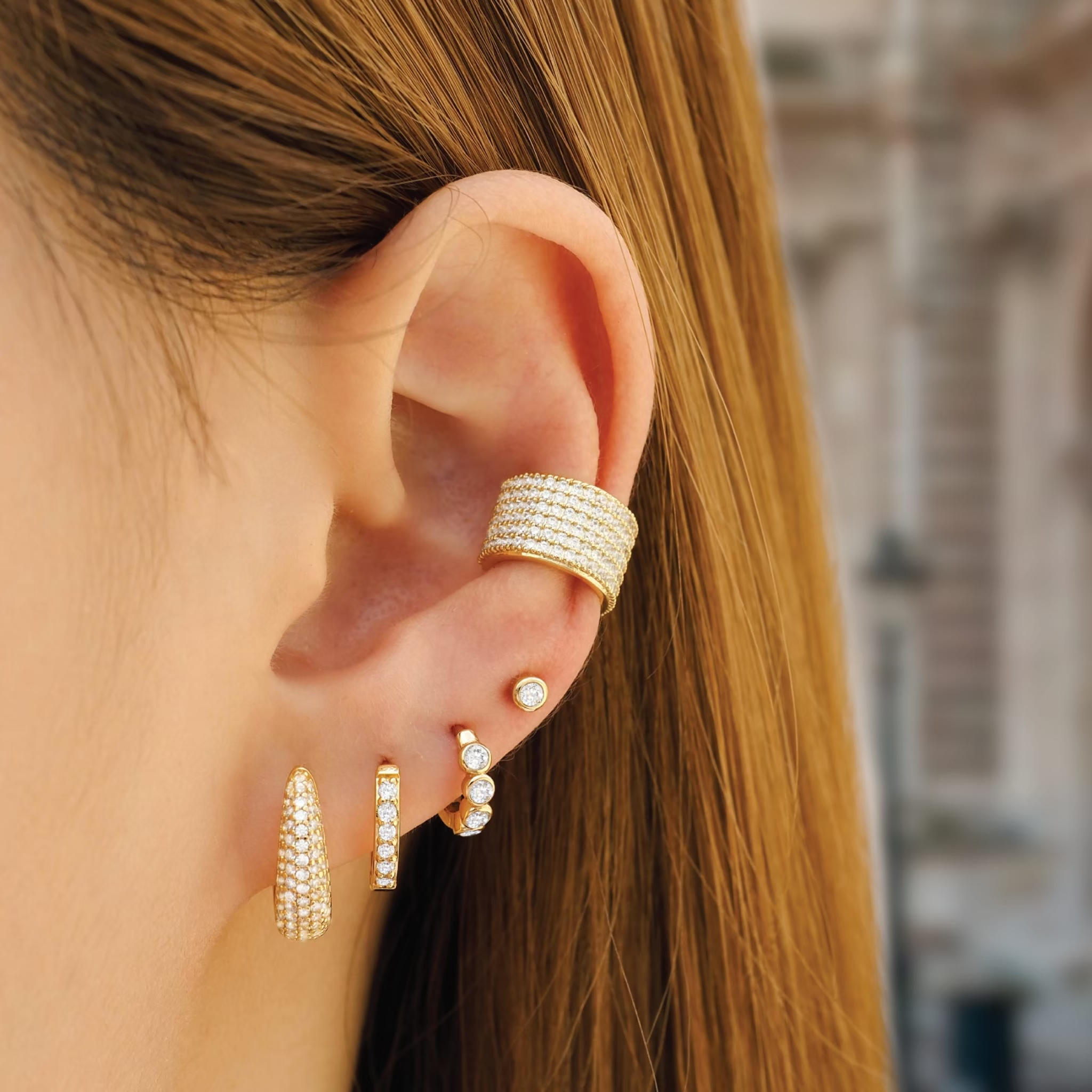 Luxurious 6 Roles Crystal Earcuff