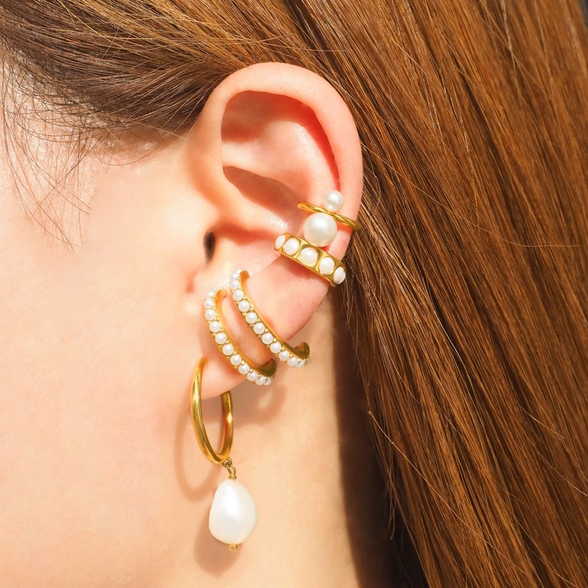 Pearl Stud Ear Cuff