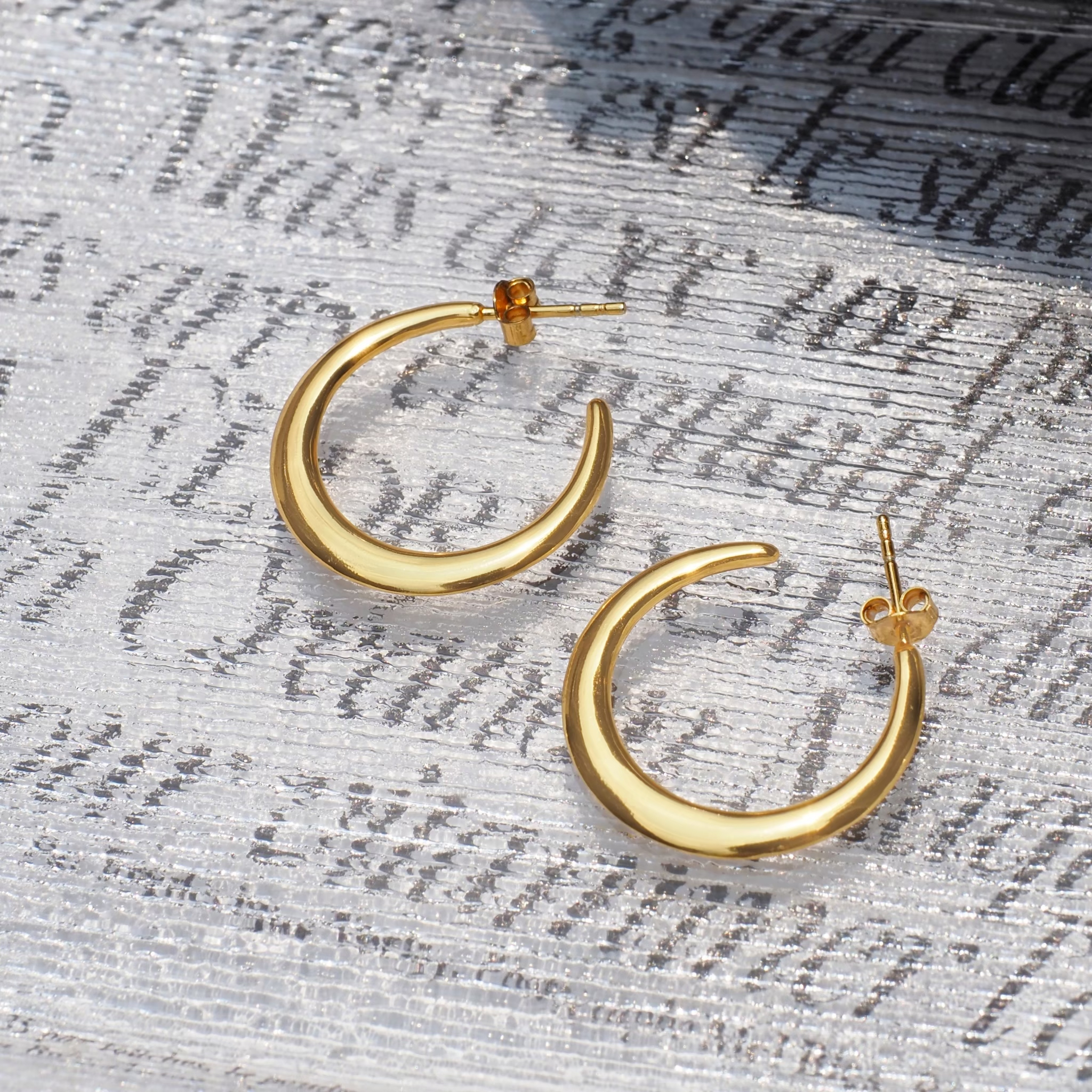 Crescent Moon Hoop Earrings